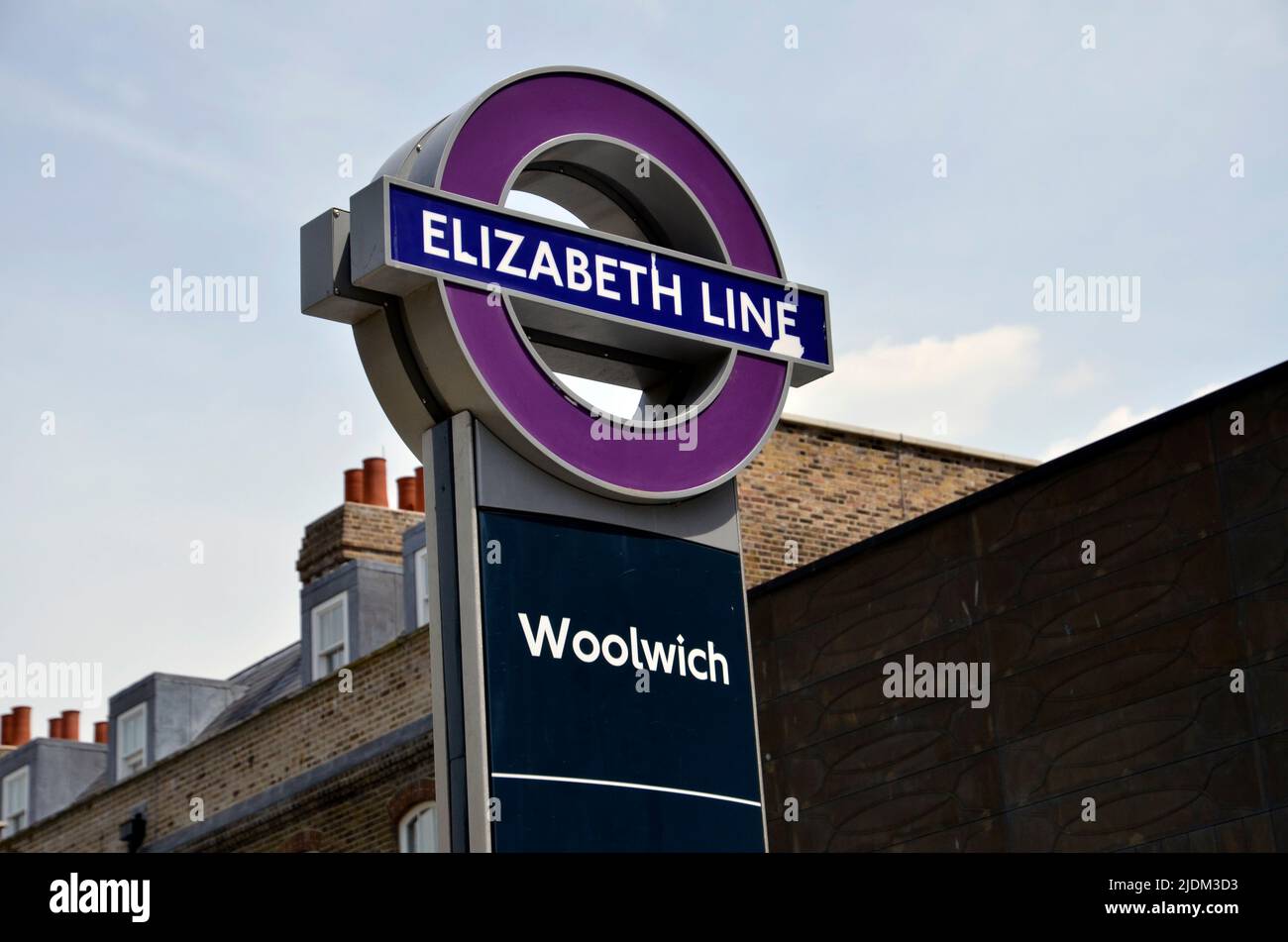 The Woolwich Elizabeth Line railway station on the Abbey Wood spur in south London Stock Photo