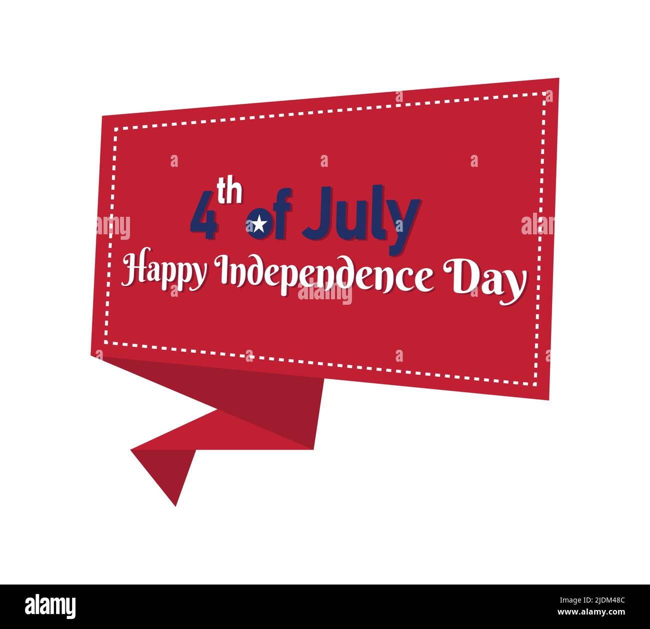 Happy 4th of July USA Abstract Independence Day 3D banner.  American Holiday Flat design frame. National flag color speech bubble vector illustration Stock Vector