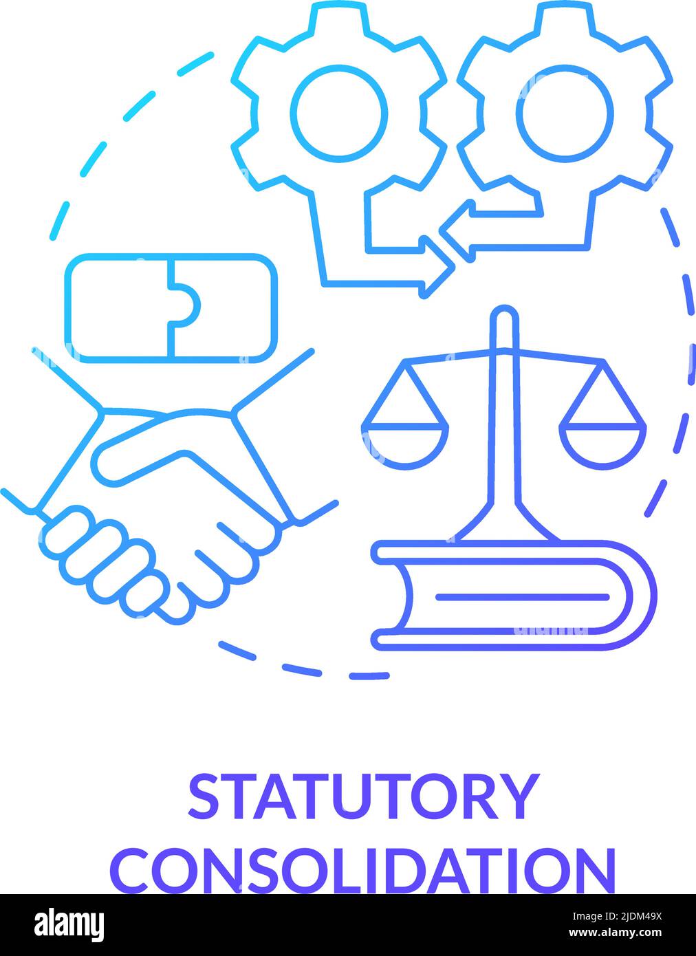 Statutory consolidation blue gradient concept icon Stock Vector Image ...