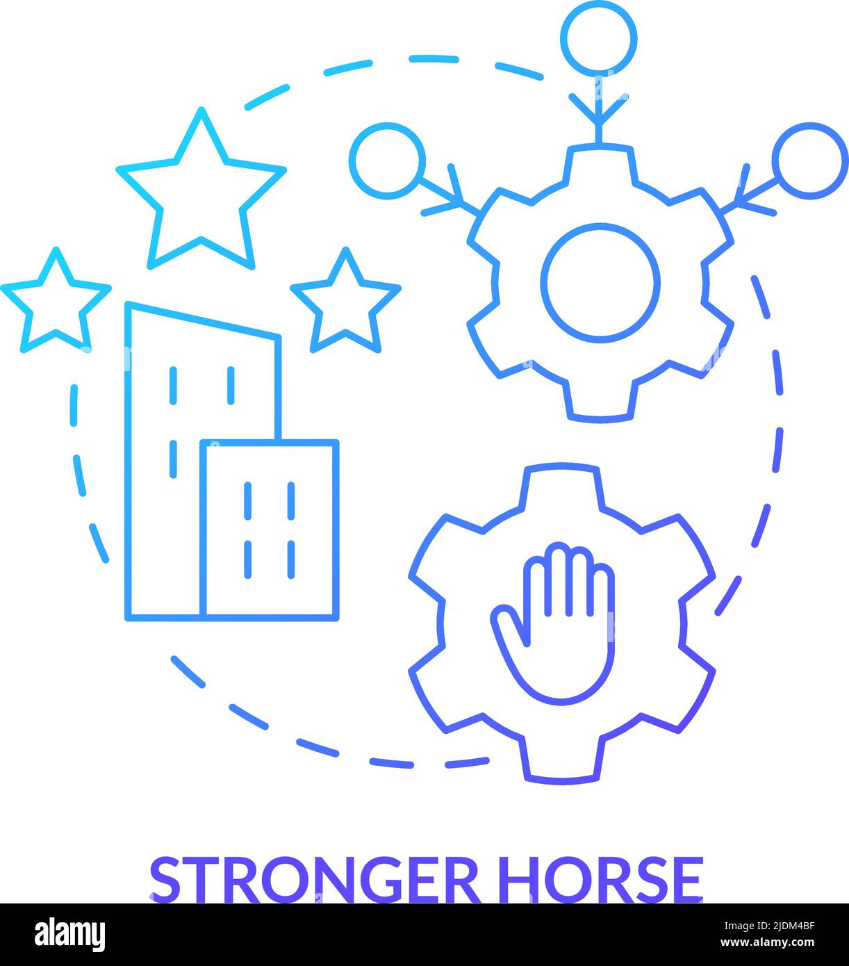 Stronger horse blue gradient concept icon Stock Vector