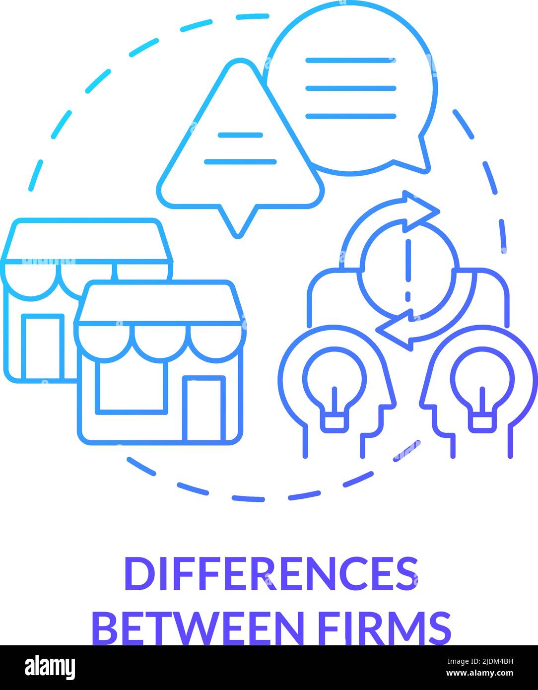 Differences between firms blue gradient concept icon Stock Vector Image ...