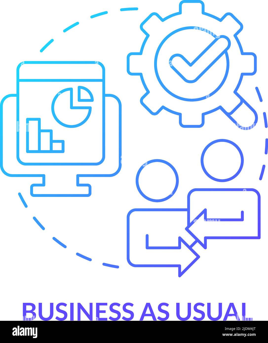 Business as usual blue gradient concept icon Stock Vector