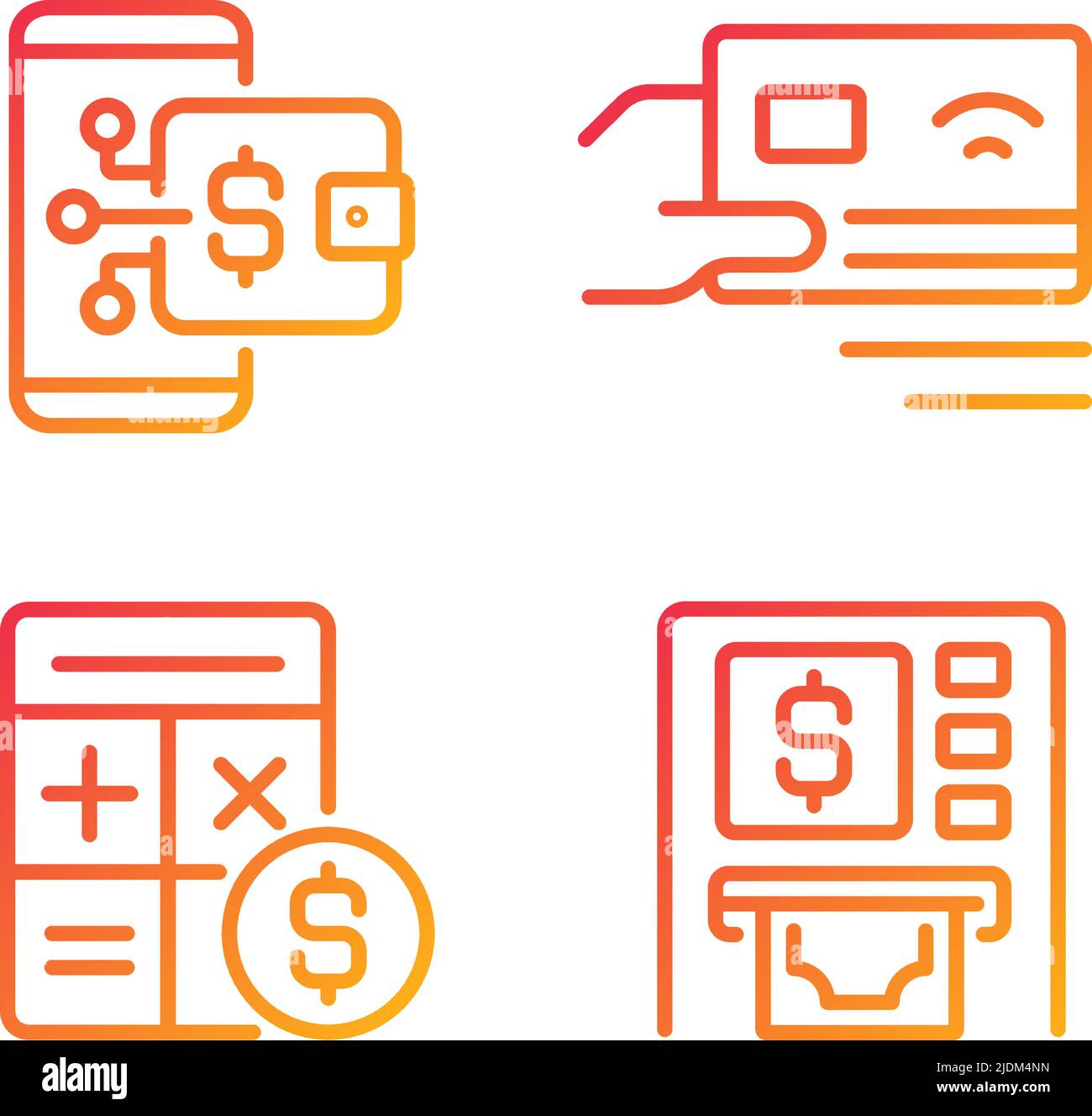 Cash flow activities pixel perfect gradient linear vector icons set Stock Vector