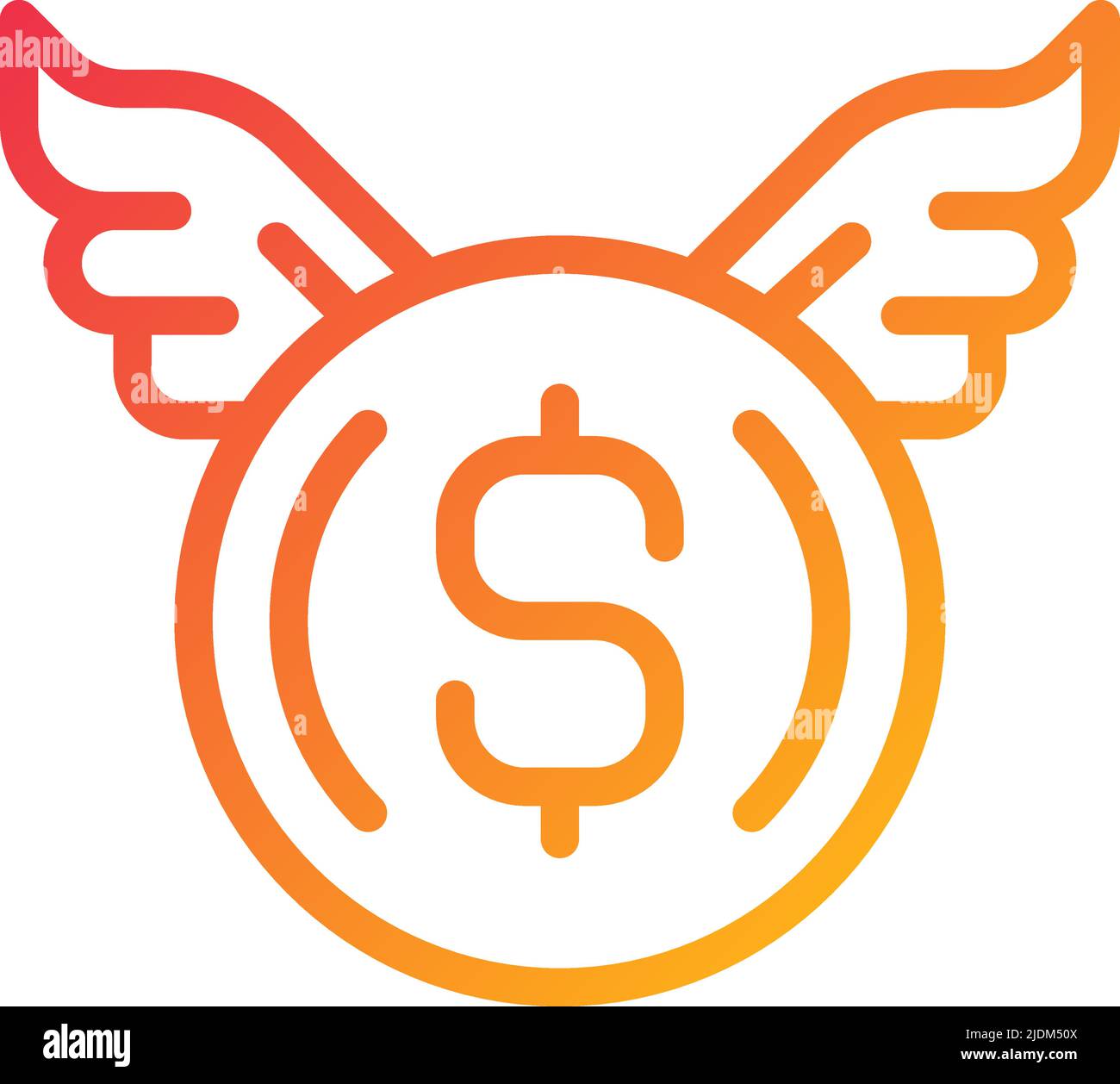 Donating money pixel perfect gradient linear vector icon Stock Vector
