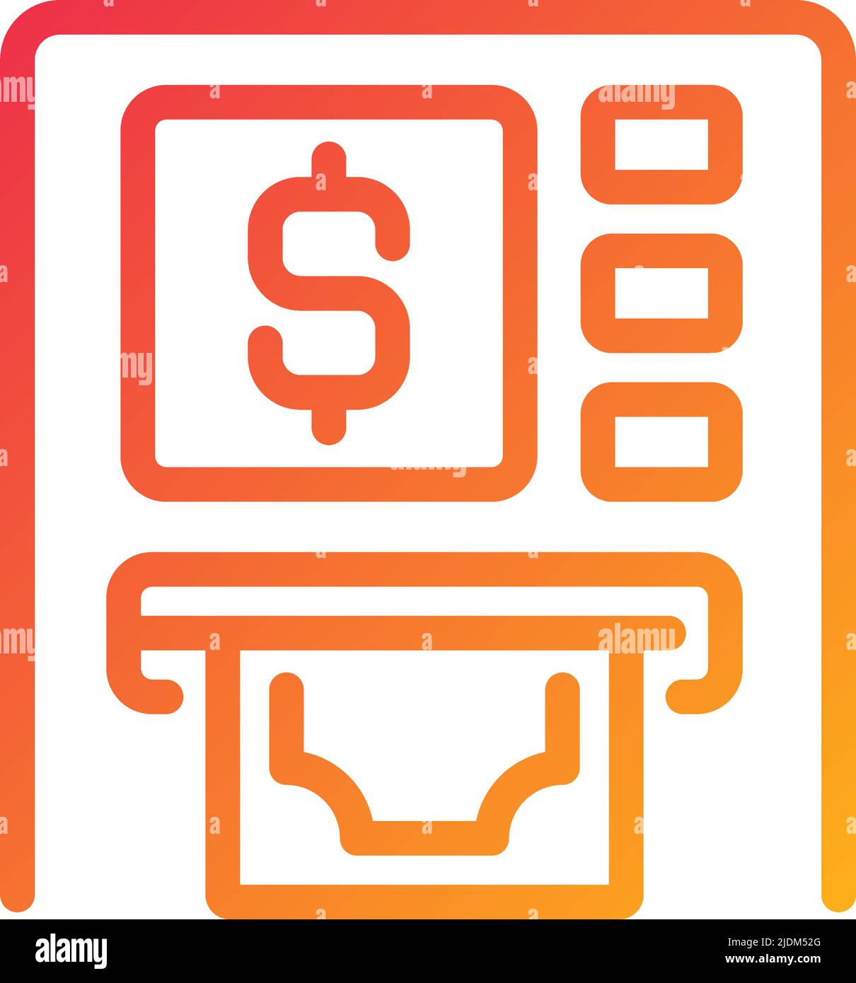 ATM pixel perfect gradient linear vector icon Stock Vector