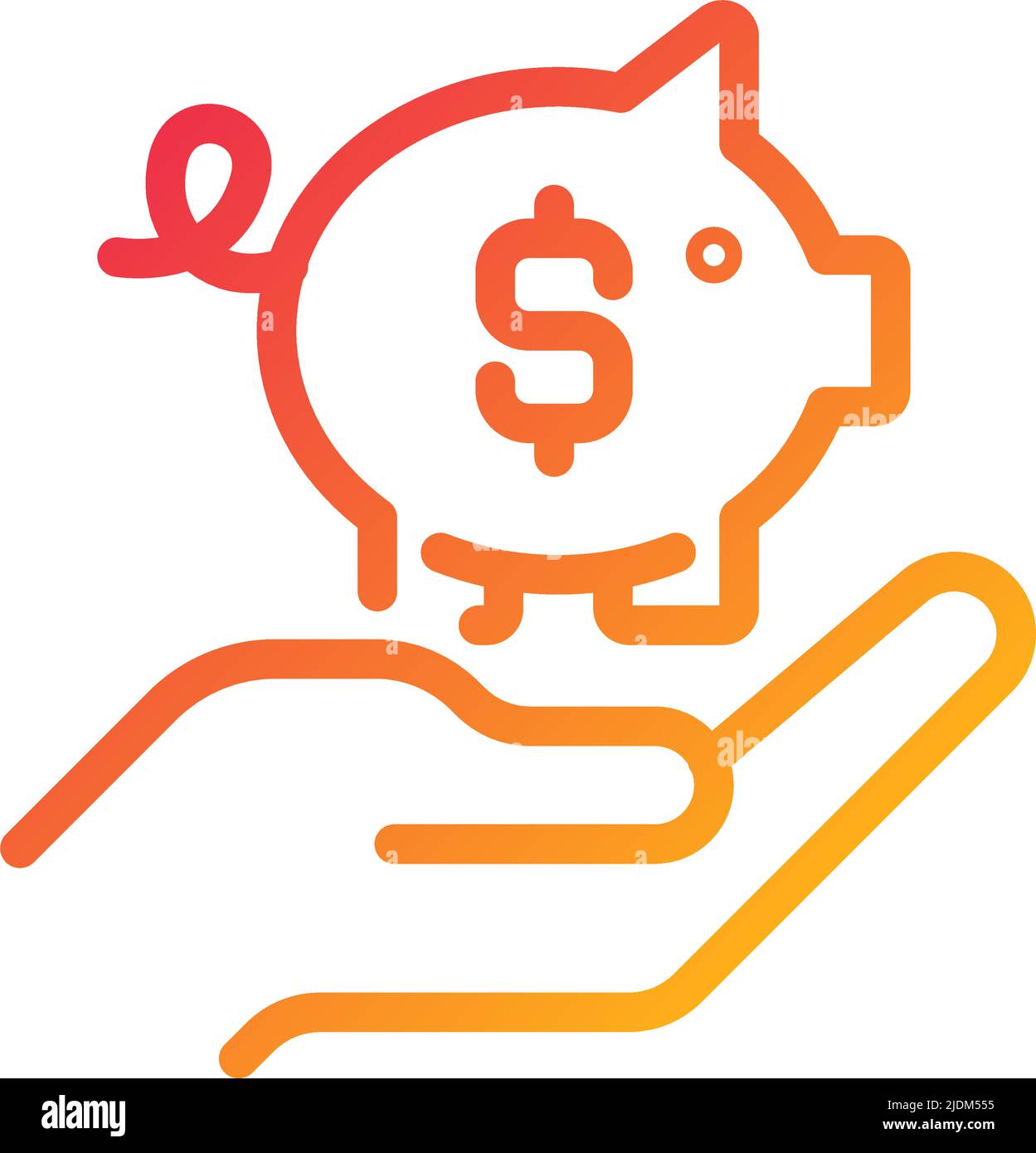 Saving money pixel perfect gradient linear vector icon Stock Vector