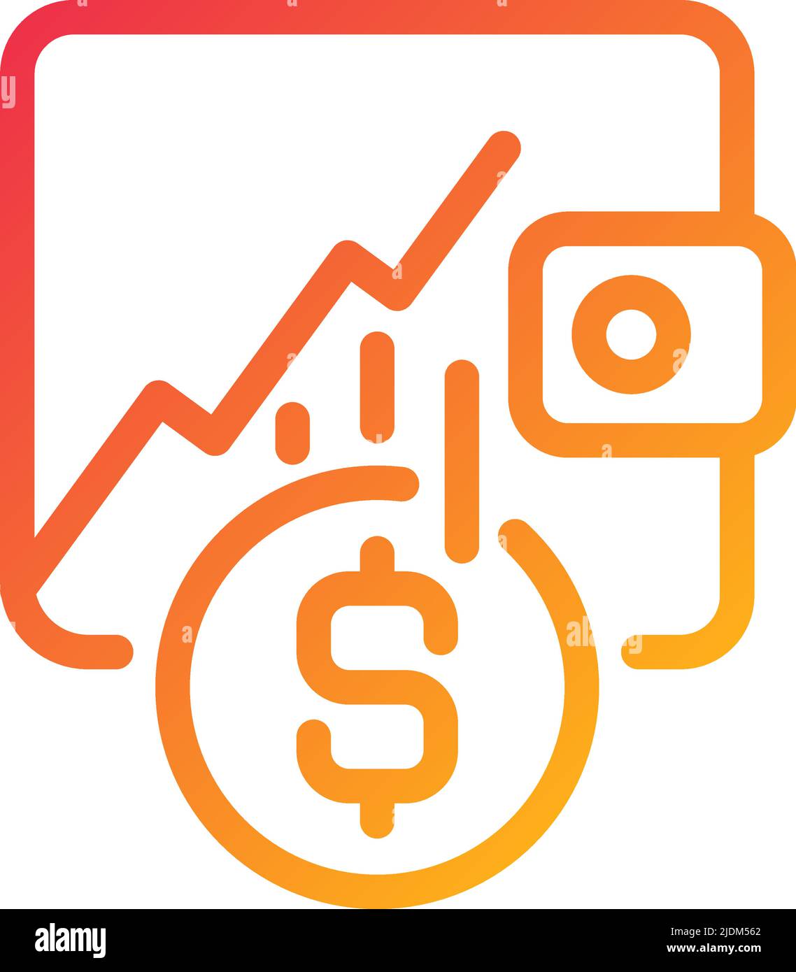 Investment pixel perfect gradient linear vector icon Stock Vector