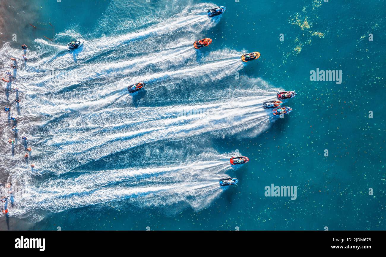 Aquabike championship on Jarun lake, Zagreb Croatia Stock Photo