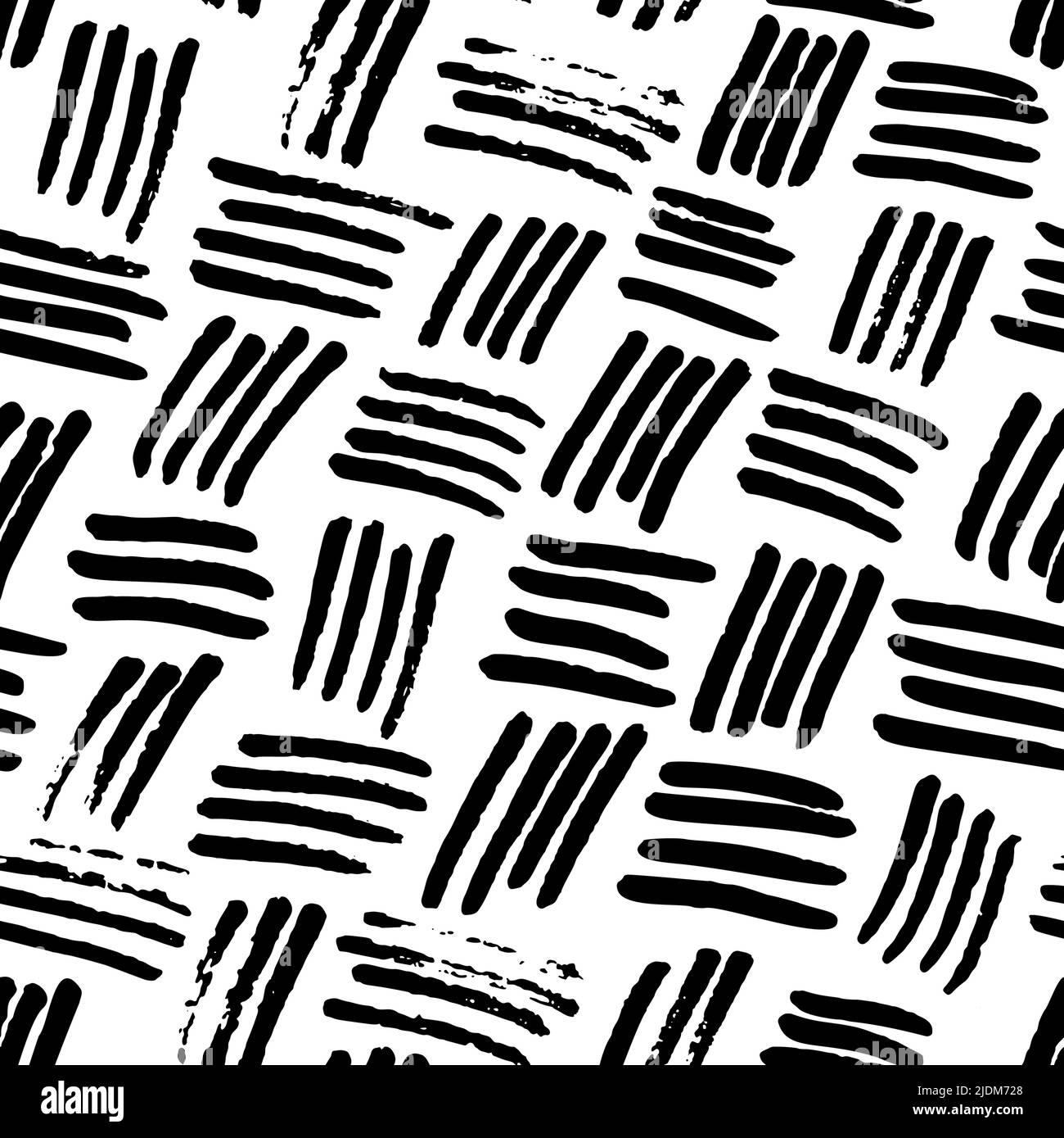 Handwritten doodles seamless pattern. Lines and shapes. Stock Vector