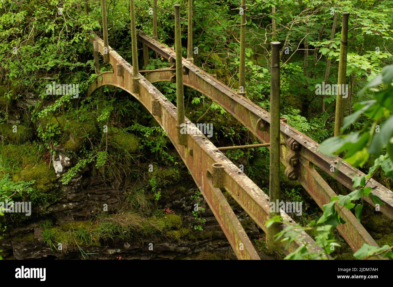Ruins of Bonnington Bridge at the Falls of Clyde Stock Photo Alamy