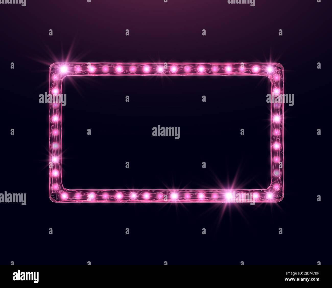 Wireframe light billboard, low poly style. Abstract modern 3d vector illustration on dark blue background. Stock Vector
