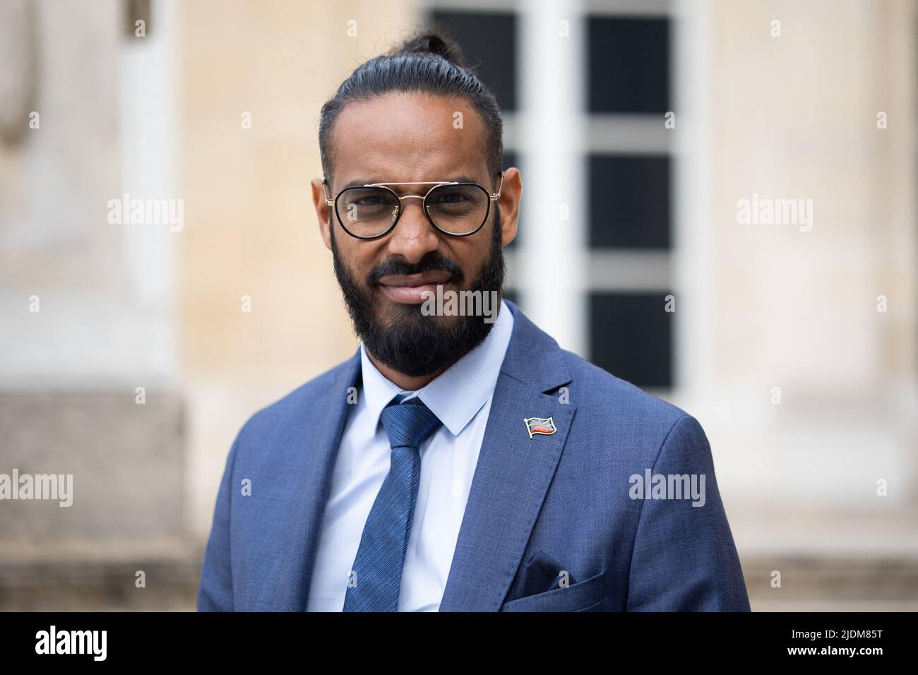 Deputy Frederic Maillot, arrives at the French National Assembly (Assemblee Nationale), in Paris, on June 22, 2022, three days after the parliamentary elections' results. Photo by Raphael Lafargue/ABACAPRESS.COM Stock Photo