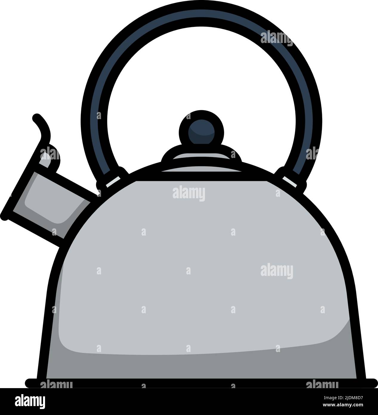 Kitchen Kettle Icon. Editable Bold Outline With Color Fill Design