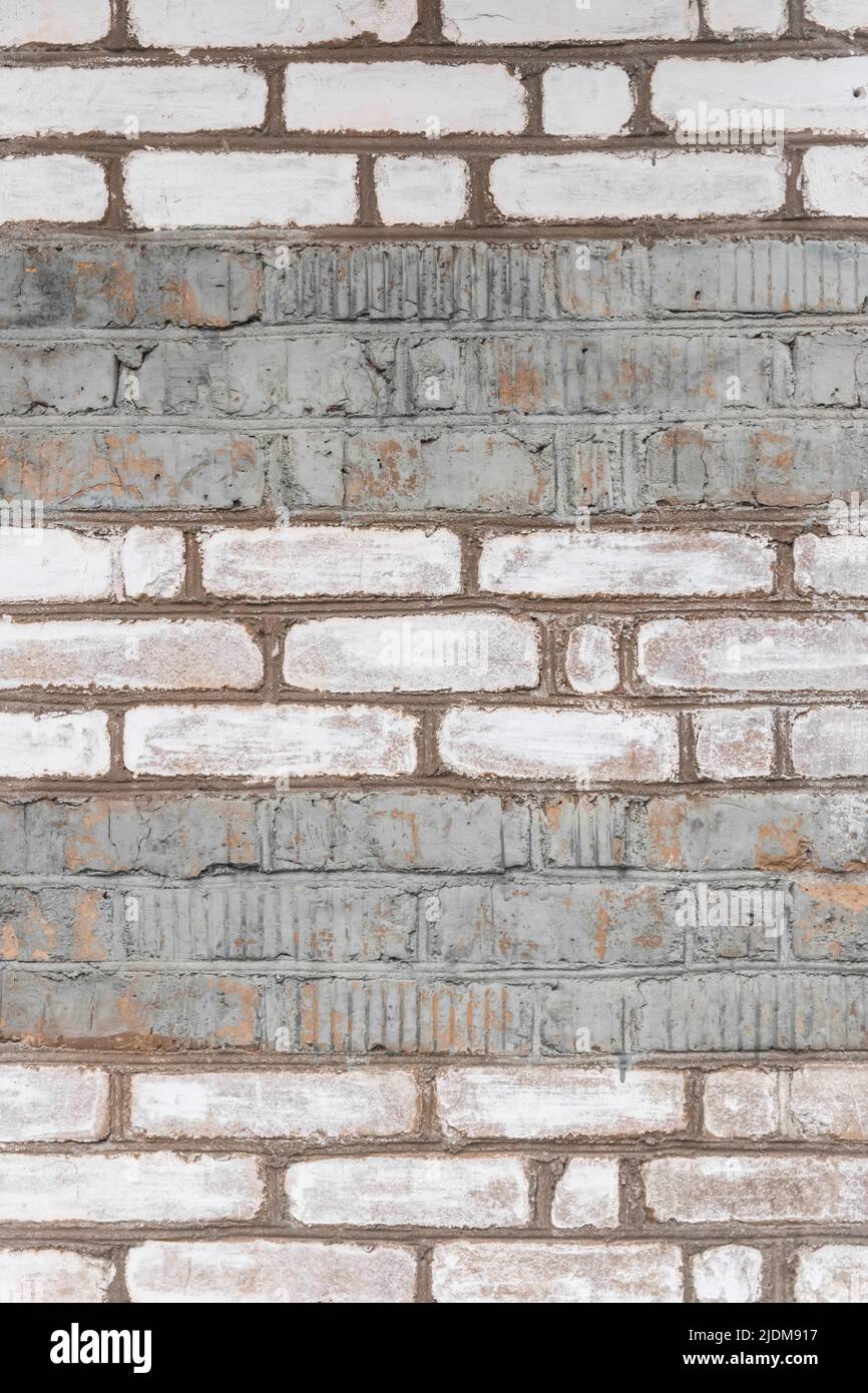 Colored old painted brickwork vertical wall texture background Stock