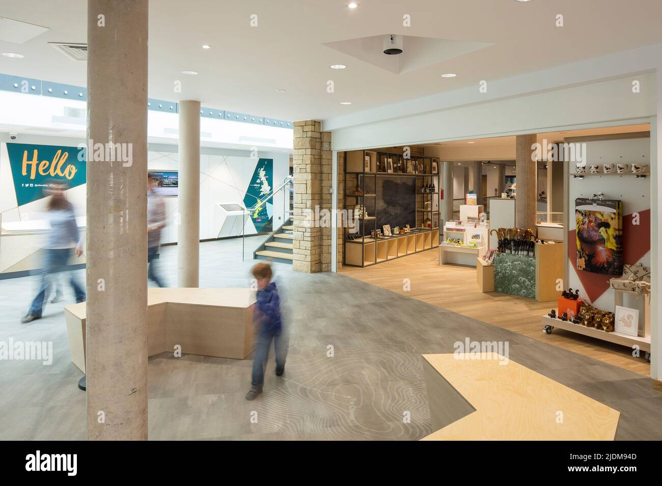 Entrance foyer with gift shop. The Sill Visitors Centre, Once Brewed, Haltwhistle, United