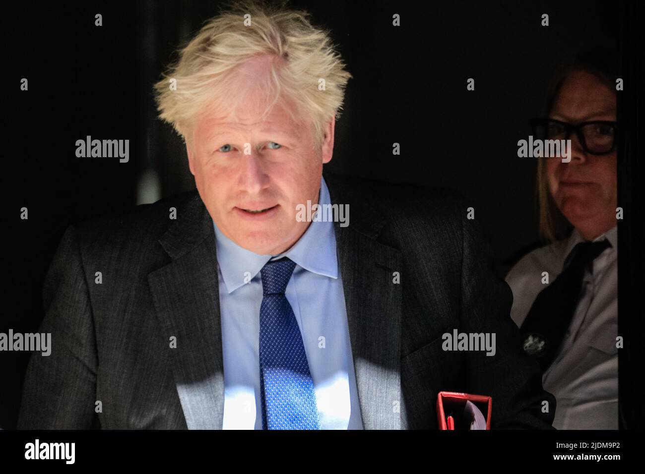 London, UK. 22nd June, 2022. British Prime Minister Boris Johnson exits Downing Street for PMQs. Credit: Imageplotter/Alamy Live News Stock Photo