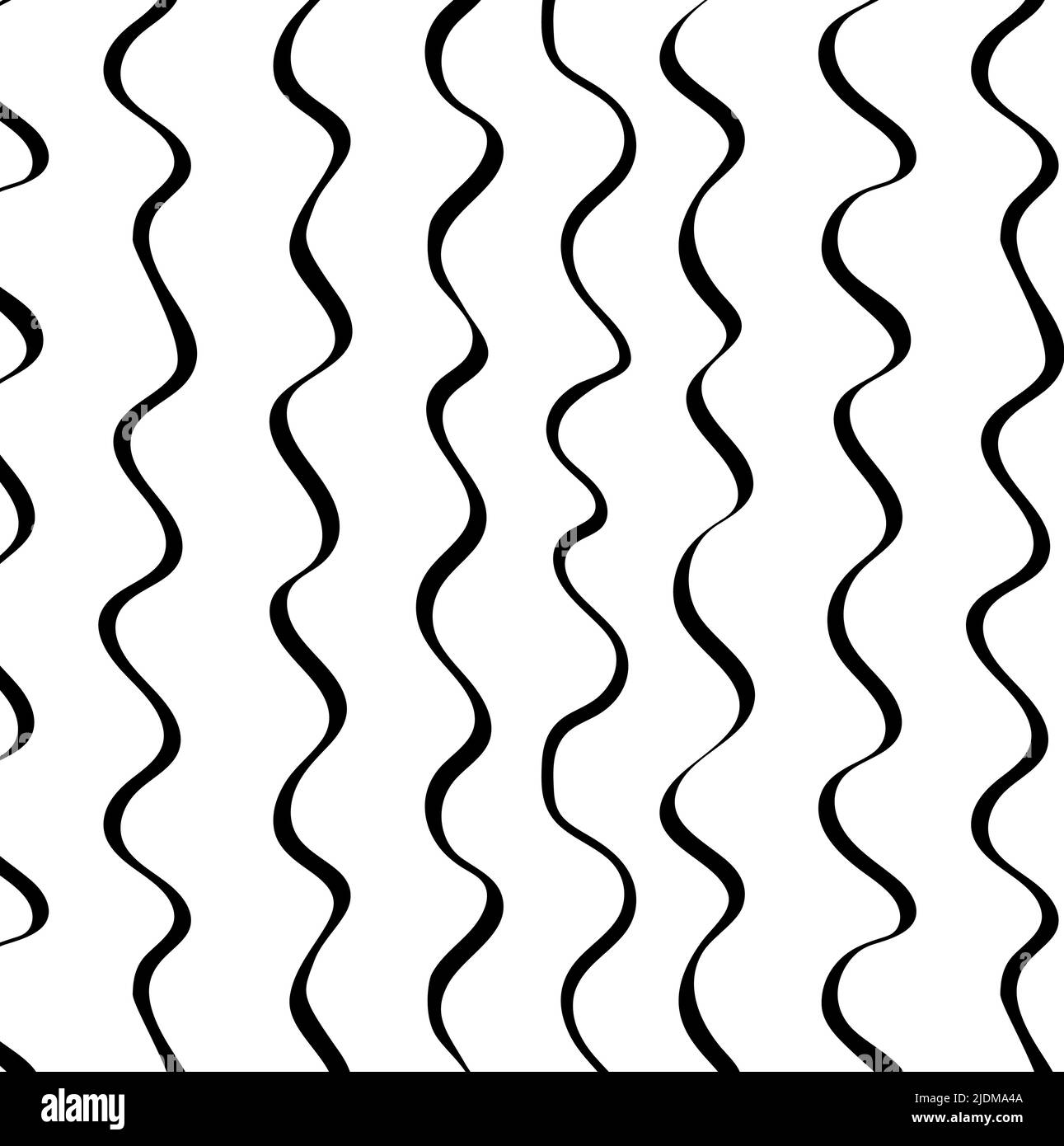 Tangled curved line seamless pattern. Handwritten doodles. Lines and shapes Stock Vector