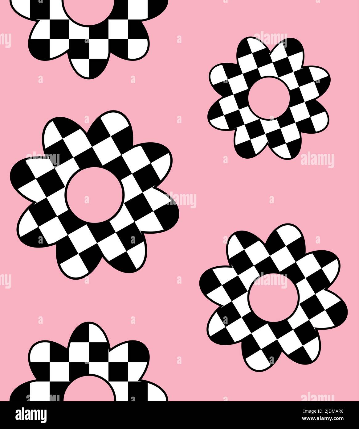 Vector flat flower with pink chess board texture Stock Vector Image & Art -  Alamy