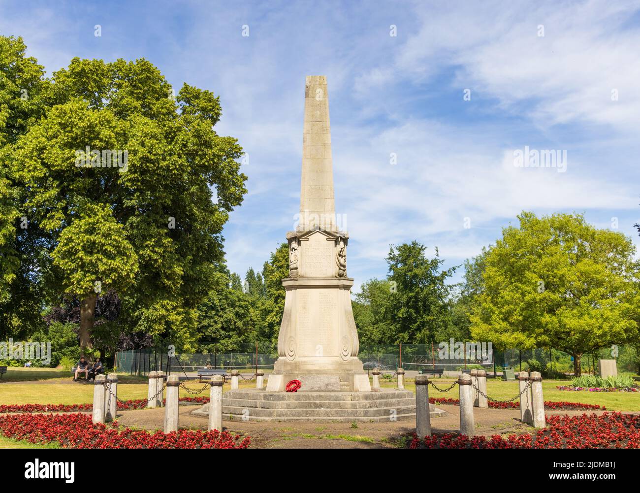 View of the war memorial in Bishop's Stortford. UK Stock Photo