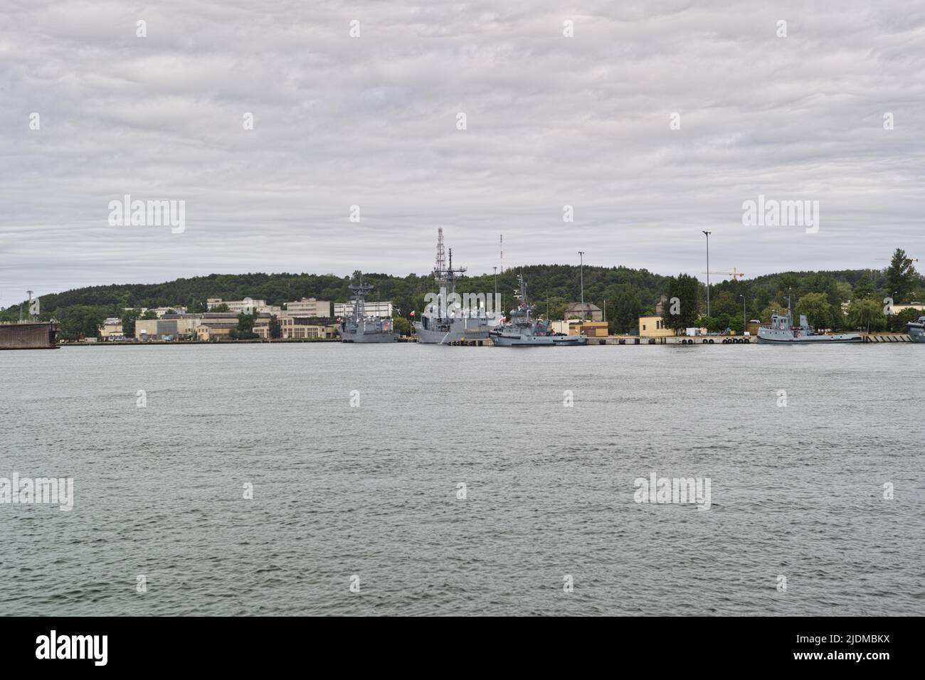 Polish warships in port of Gdynia. Gulf of Gdansk, Baltic Sea, Gdynia, Poland. Europe. Stock Photo