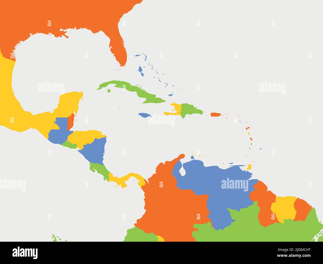 Blank colorful central america - Political Map Of Central American And Caribbean 2JDMCHT