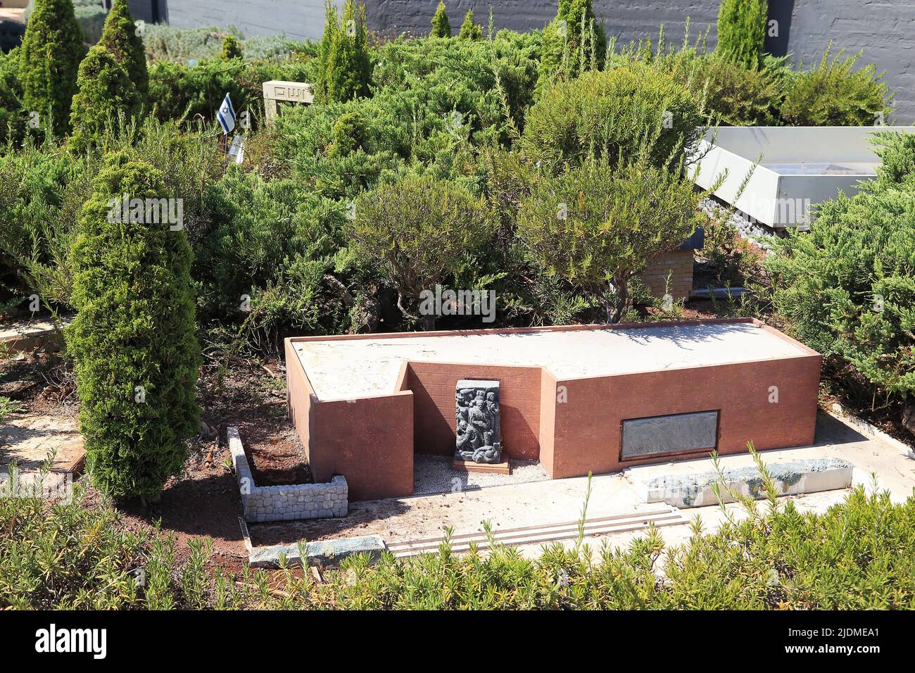 LATRUN, ISRSAEL - SEPTEMBER 18, 2017: This is the layout of the Memorial to the Warsaw Ghetto Uprising at the Holocaust Museum (Yad Vashem) in the Min Stock Photo