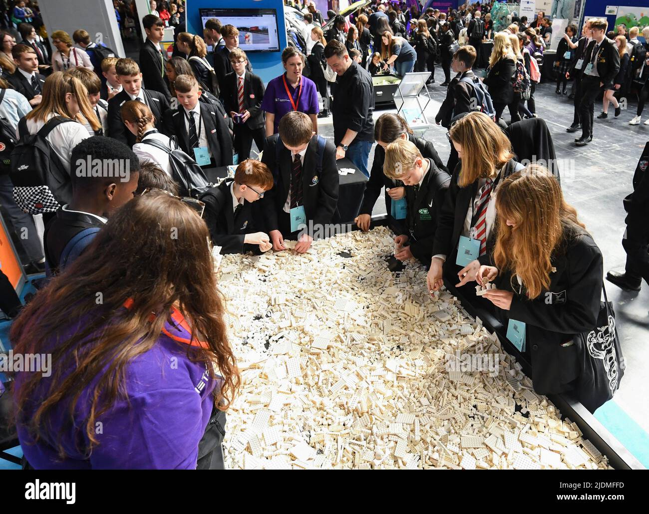 EDITORIAL USE ONLY School children take part in the Big Bang Fair 2022 at the NEC in Birmingham. Picture date: Wednesday June 22, 2022. Stock Photo