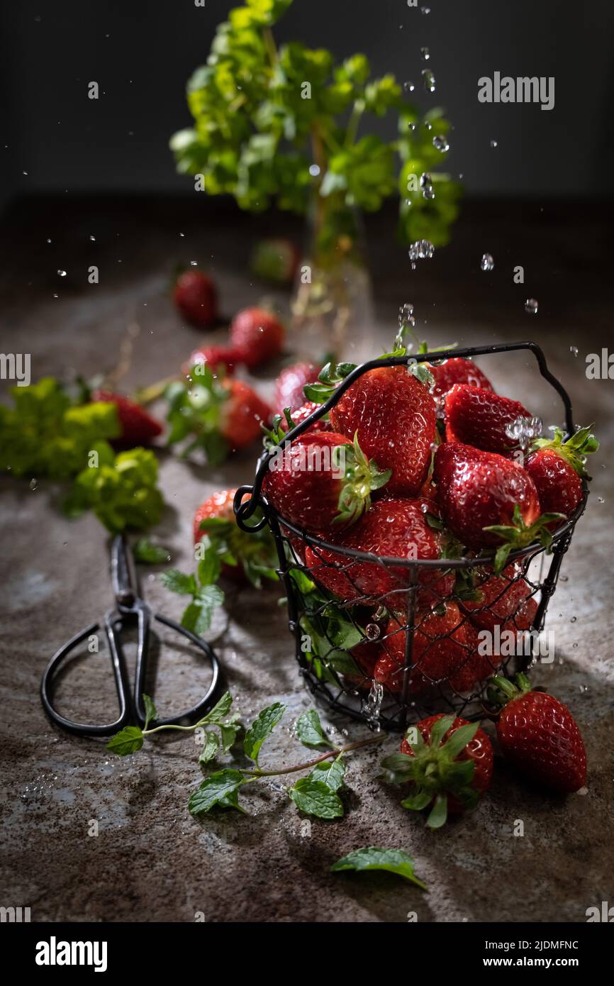 Fresh strawberries delicious fruits Stock Photo