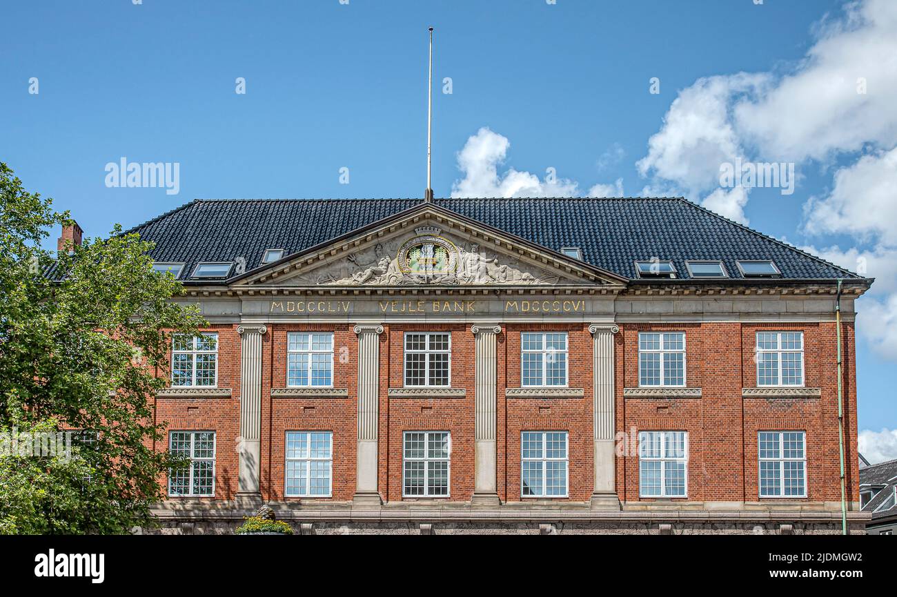 Vejle Bank, a touristic huge red brick building in the center of Vejle, Denmark, June 13, 2022 Stock Photo