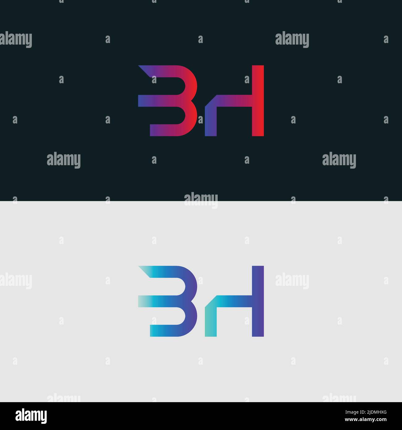 Alphabet letter icon logo BH Stock Vector