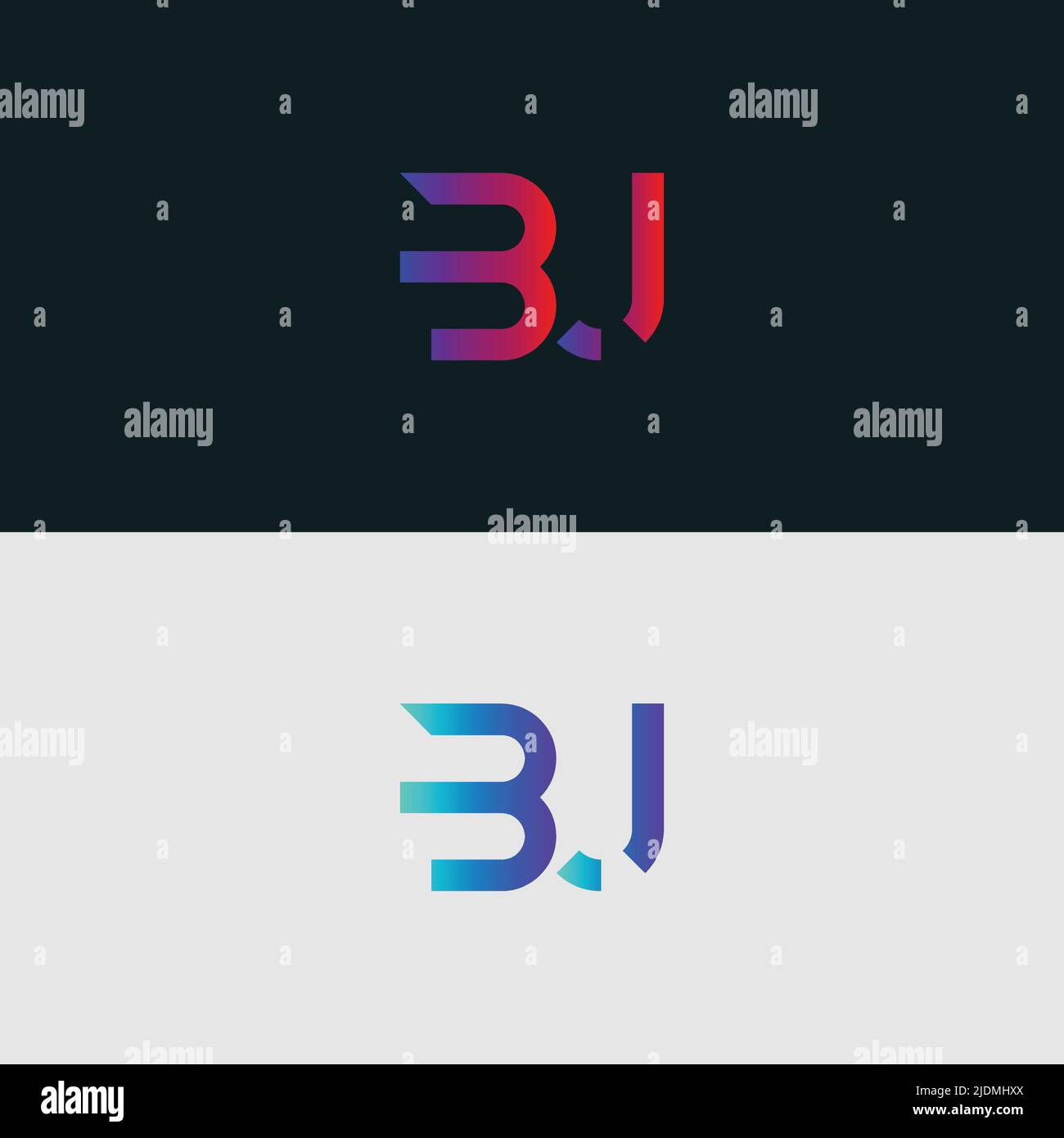 Alphabet letter icon logo BJ Stock Vector