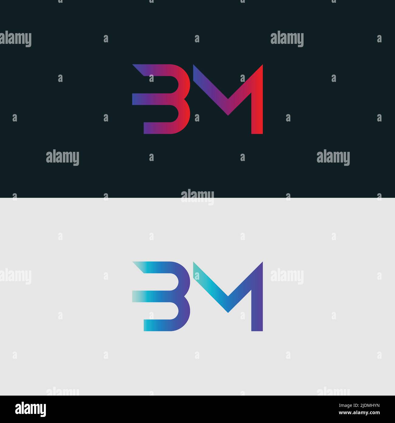 Alphabet letter icon logo BM Stock Vector