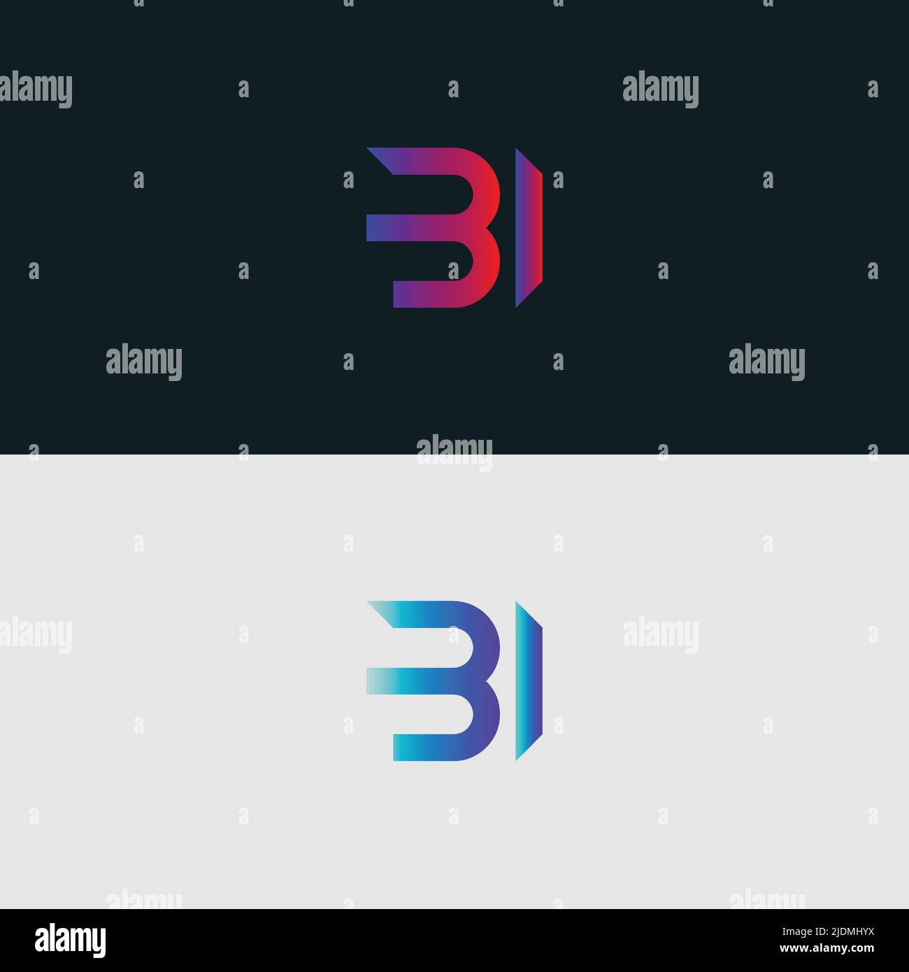 Alphabet letter icon logo BI Stock Vector
