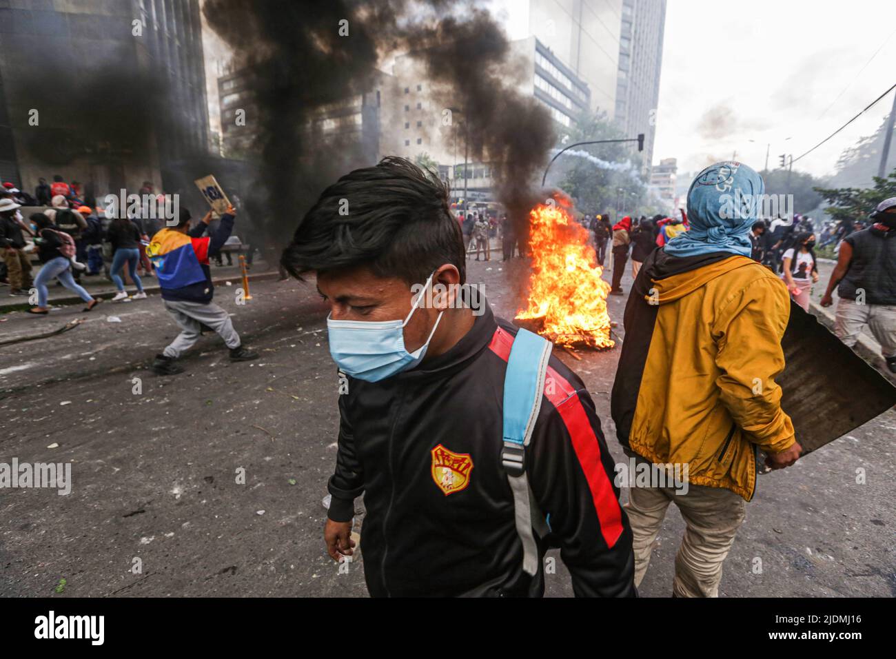 Quito, Ecuador 21 Jun 2022, On the front line of the clashes