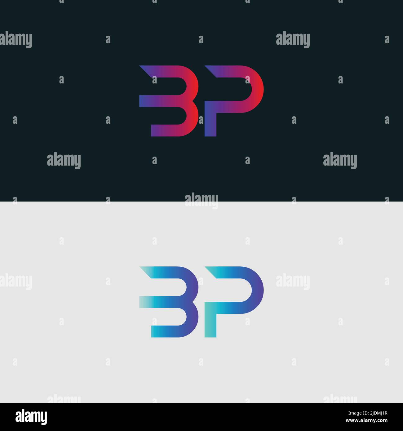 Alphabet letter icon logo BP Stock Vector