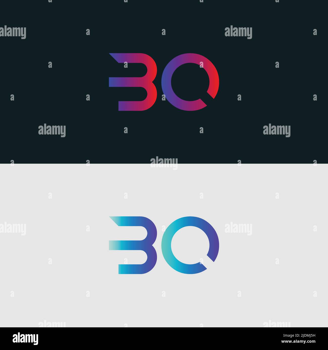 Alphabet letter icon logo BQ Stock Vector