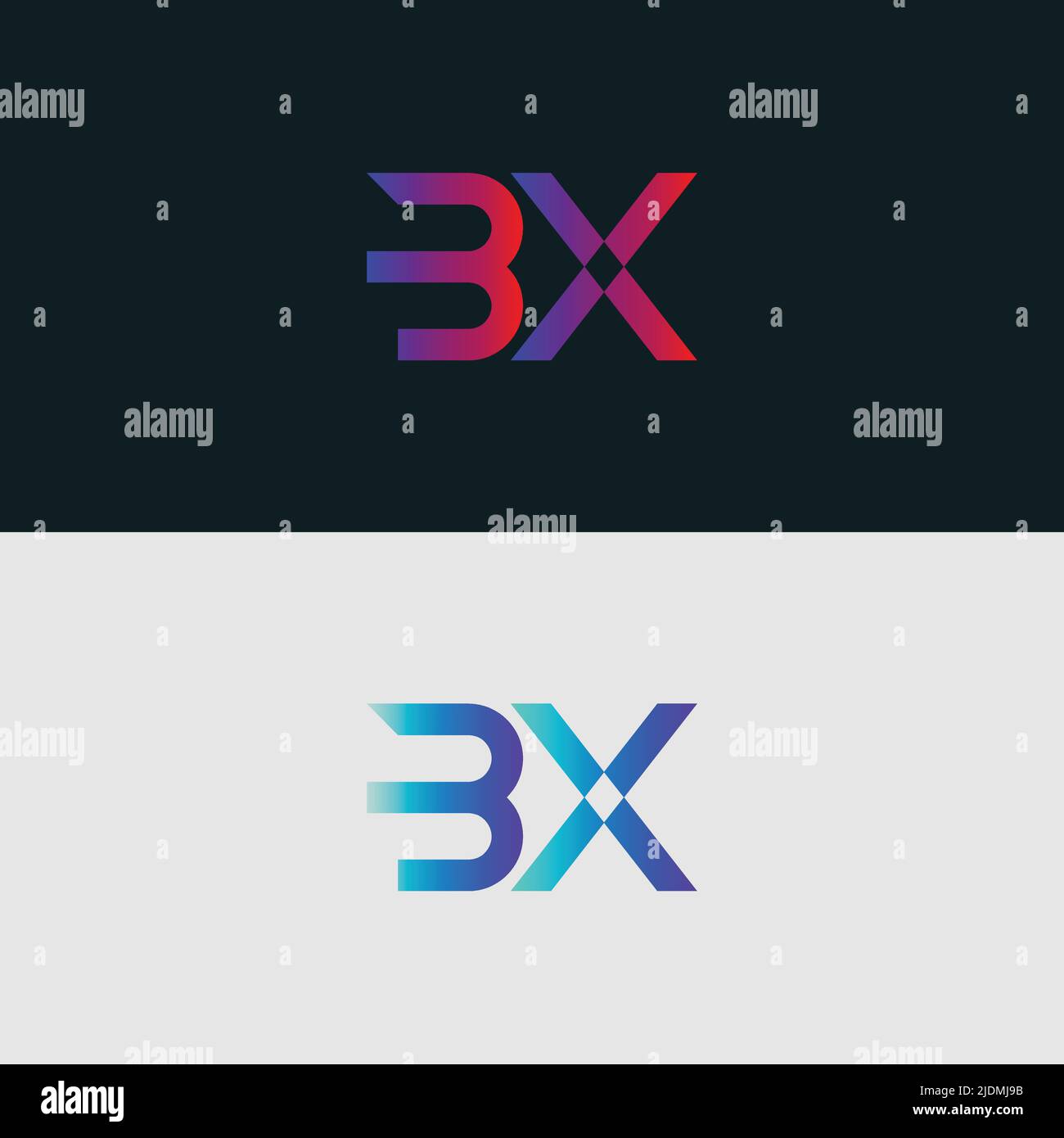 Alphabet letter icon logo BX Stock Vector