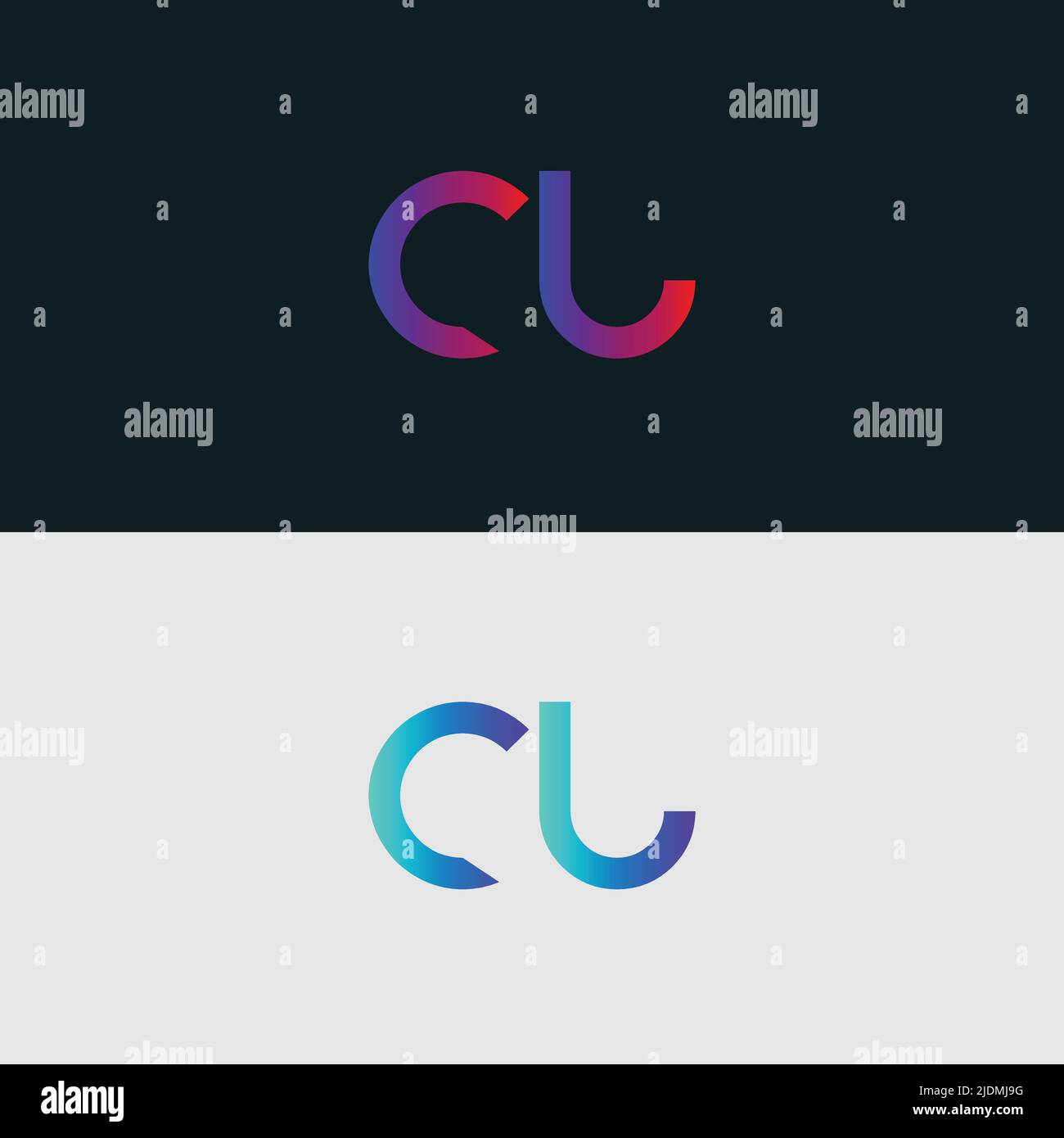 Alphabet letter icon logo CU Stock Vector