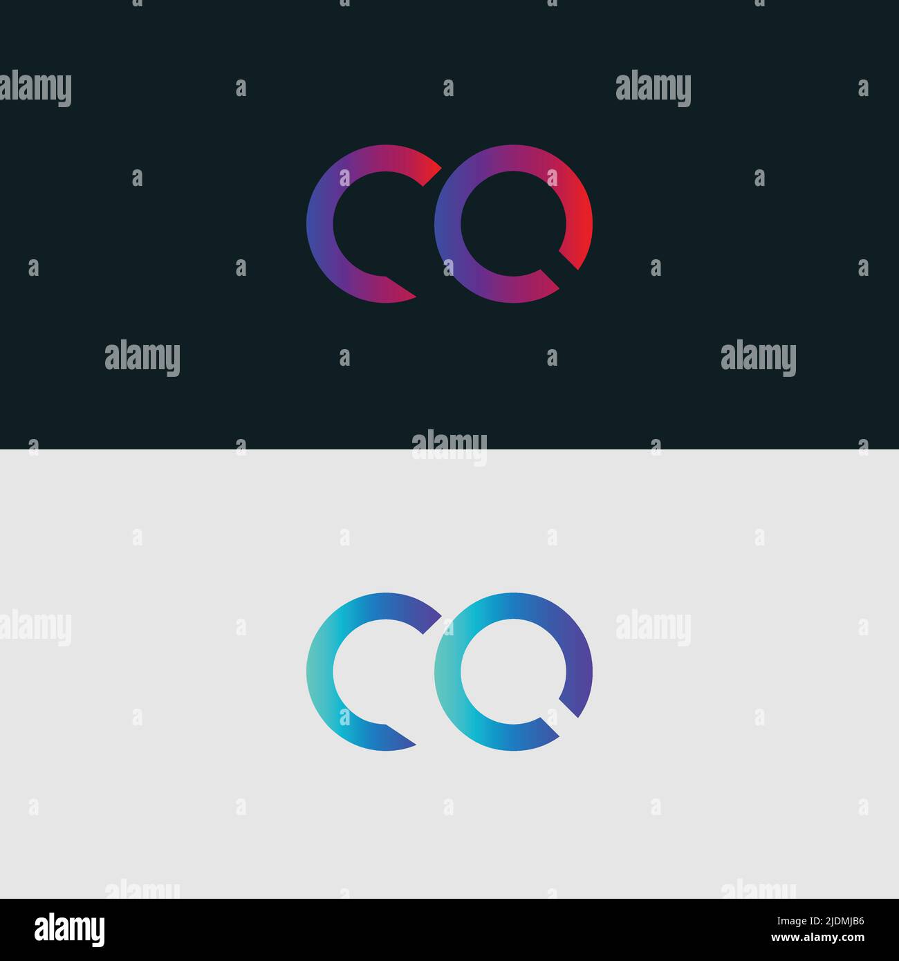 Alphabet letter icon logo CQ Stock Vector