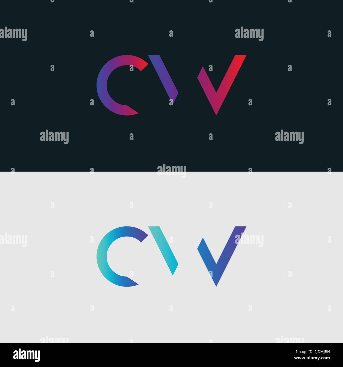 Alphabet letter icon logo CW Stock Vector