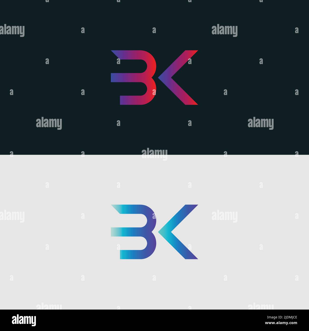 Alphabet letter icon logo BK Stock Vector