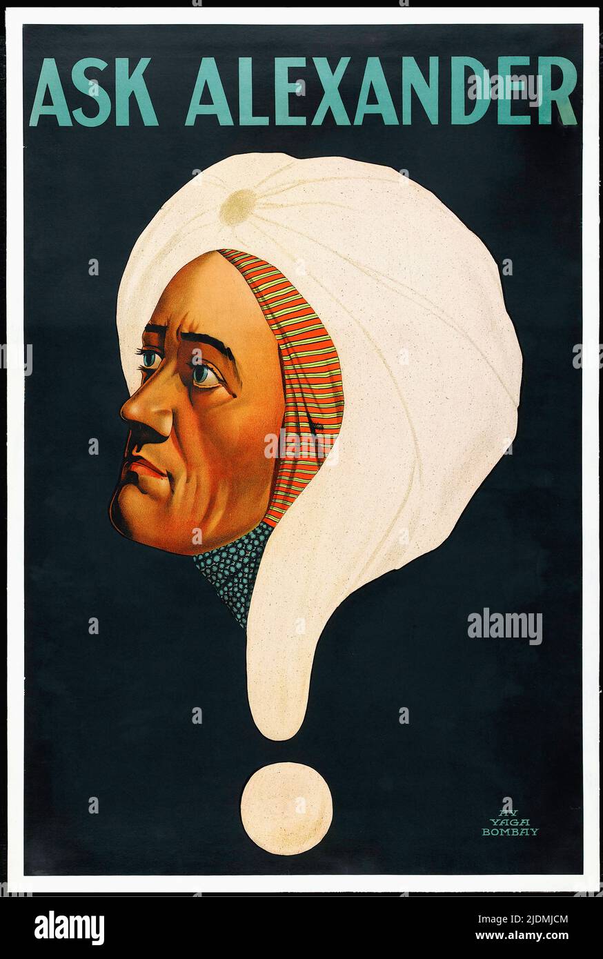 Vintage 1920s Magician Poster - Ask Alexander (1920s). fortune teller/magician Stock Photo