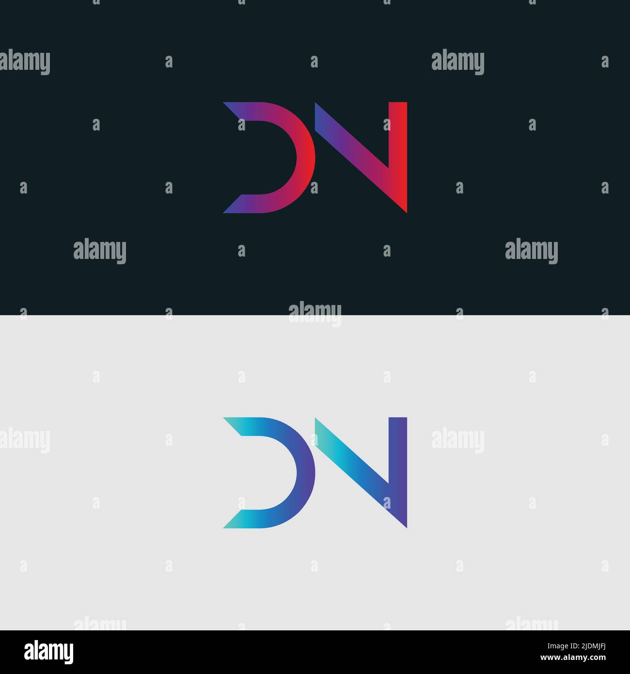 Alphabet letter icon logo DN Stock Vector