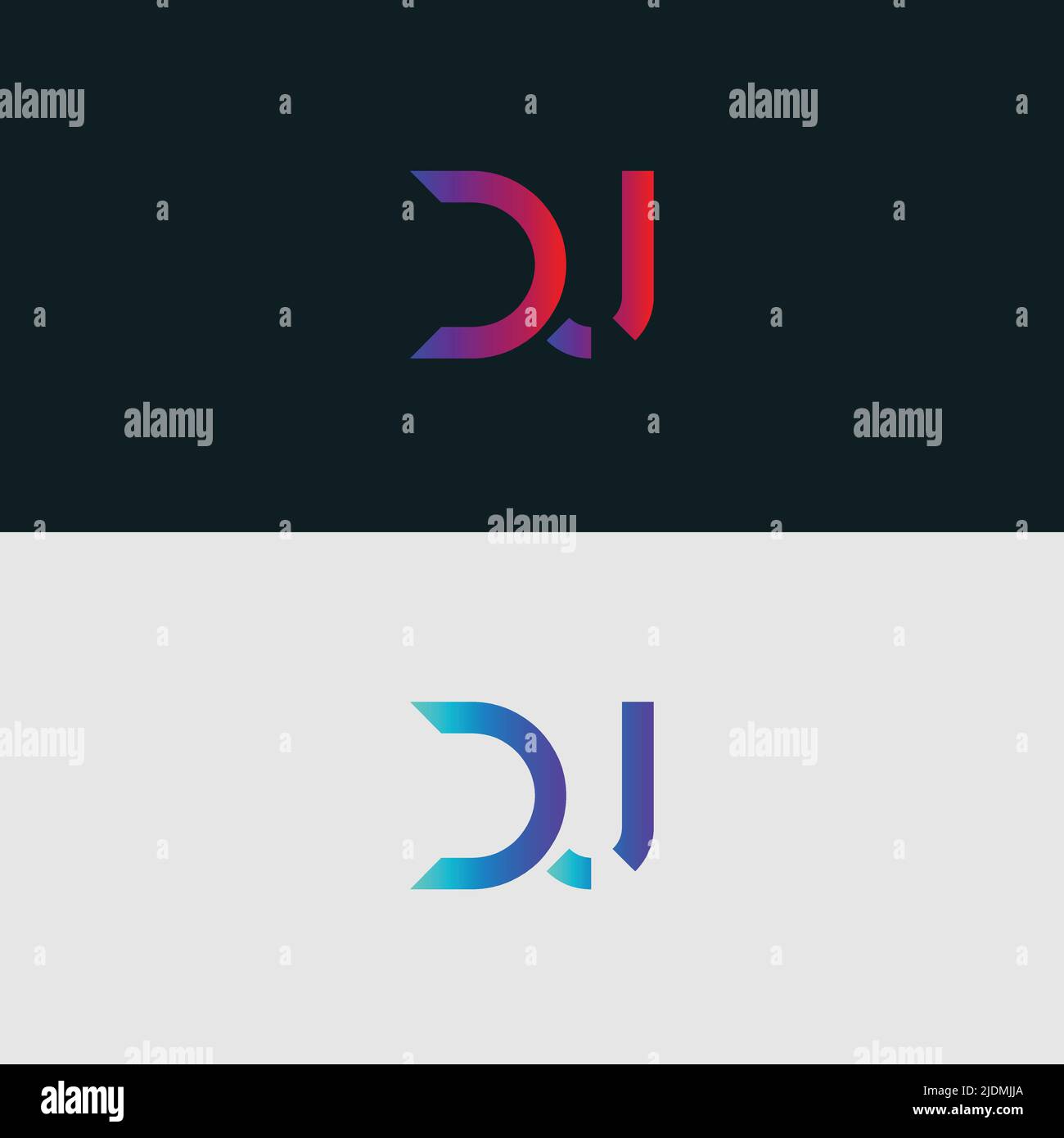 Alphabet letter icon logo DJ Stock Vector