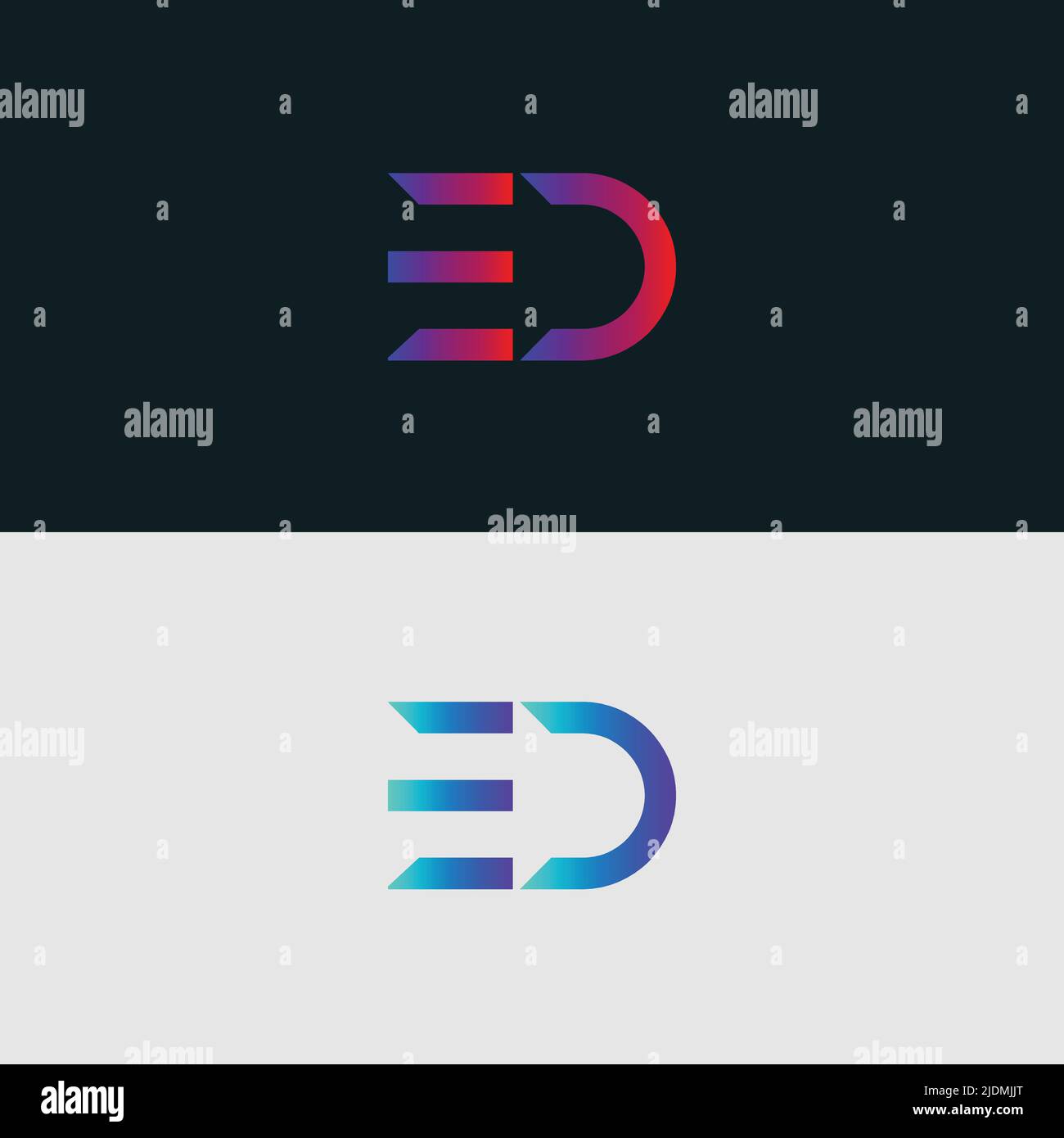 Alphabet letter icon logo ED Stock Vector