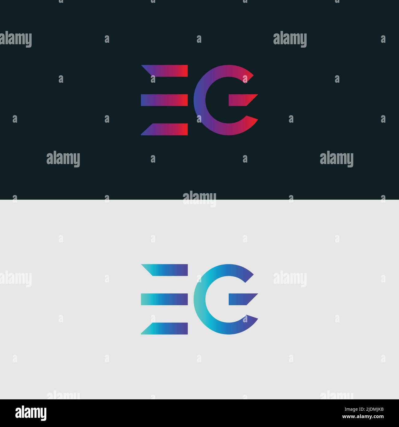Alphabet letter icon logo EG Stock Vector