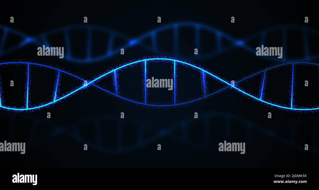 Image of dna strands on black background Stock Photo - Alamy