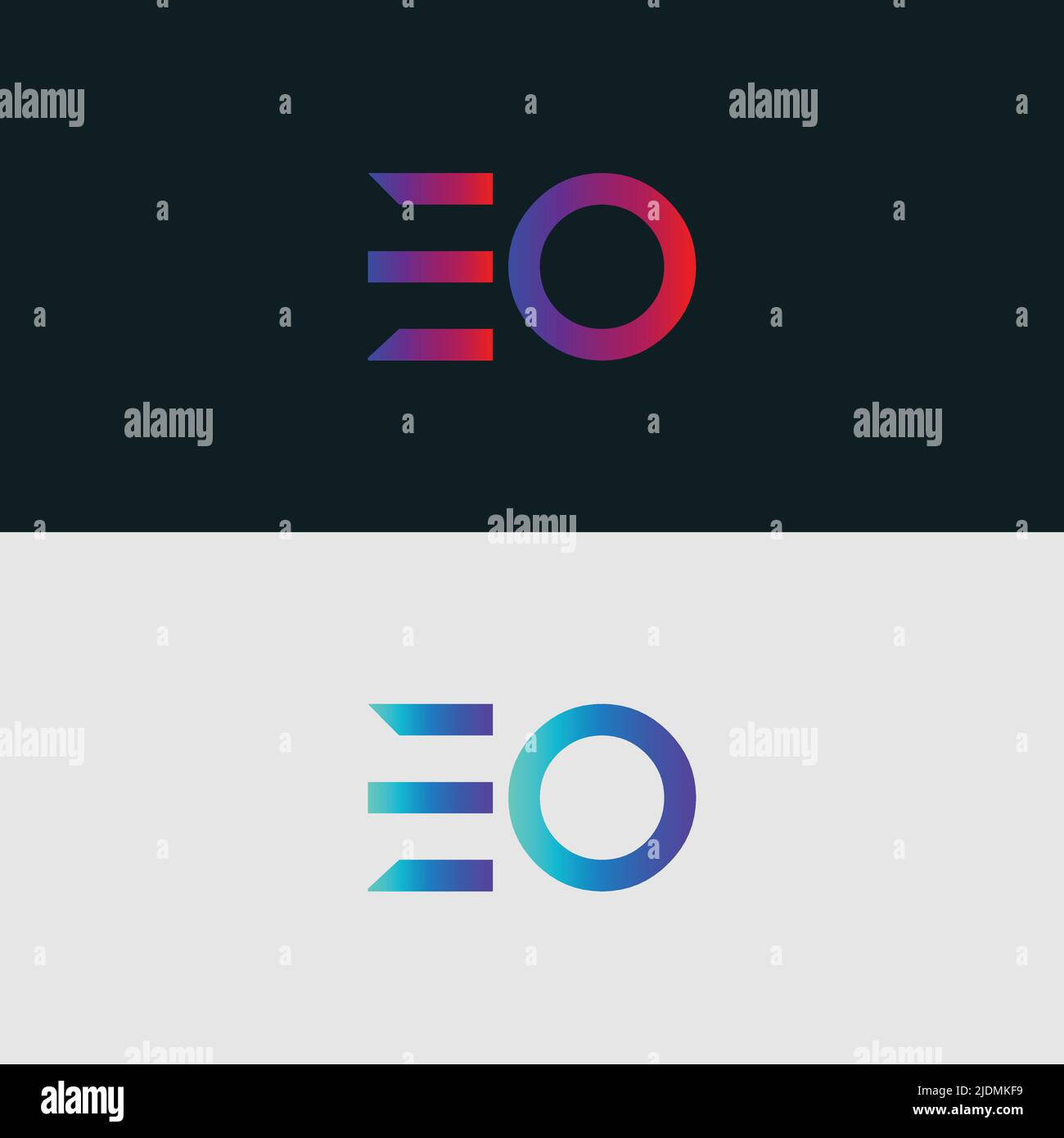 Initial Alphabet letter Logo icon EO, colorful vibrant gradient color ...