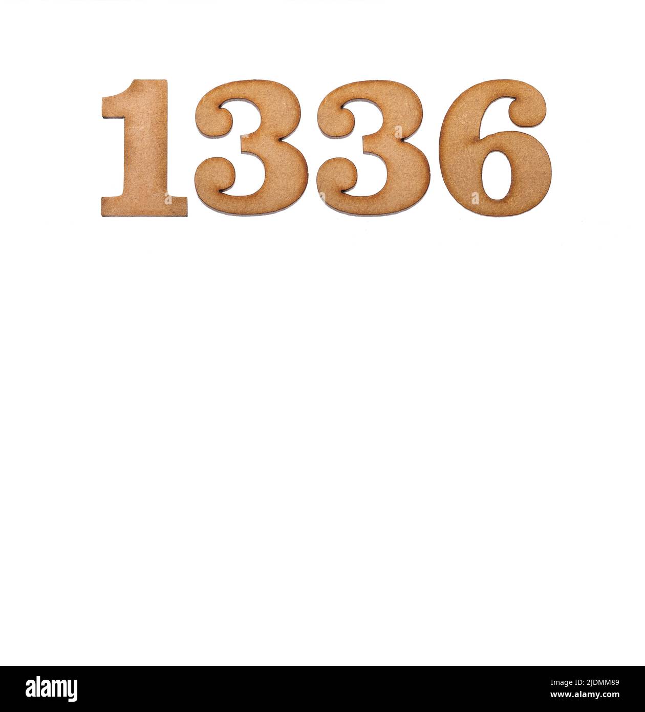 Number 1336 - Piece of wood isolated on white background Stock Photo ...
