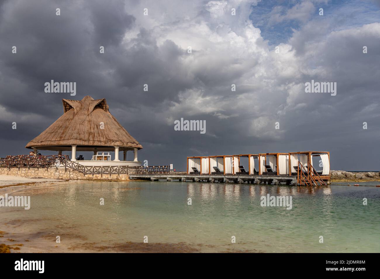 Storm approaching over the beach. Stock Photo